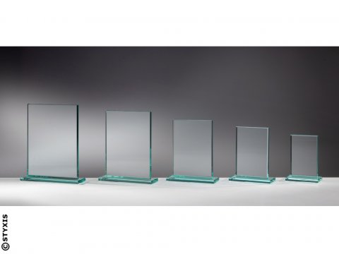 Glastrophäe Rechteck, 5 Größen, 10mm Stärke 186x125mm