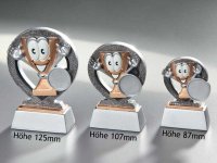 Mini Pokal freudiges Gesicht, 3 Größen