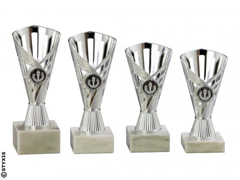 Ständer-Trophäe Bahram 4 Größen, 4 Farben 4er Serie Silber