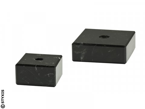 Marmor Sockel schwarz mit Mittelbohrung 65x20