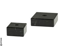 Marmor Sockel schwarz mit Mittelbohrung 75x40