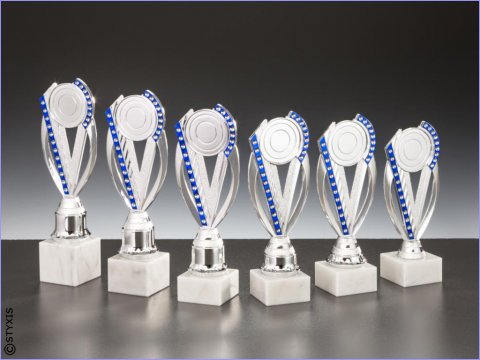 Pokal  Exclu  221mm Silber / Blau