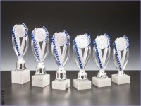 Pokal  Exclu  221mm Silber / Blau