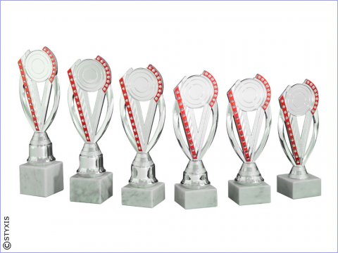 Pokal  Exclu  6er Serie Silber / Rot