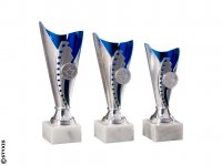 Pokal "Malaysia"  3er Serie Silber / Blau