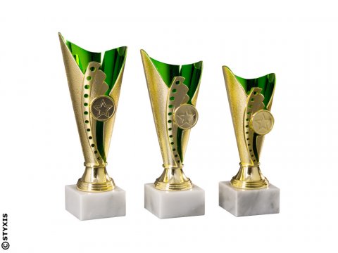 Pokal "Malaysia"  210mm Gold / Grün