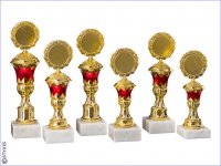 Ständerpokal  "Duisburg"  Gold / Rot 197mm