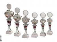 Pokal "Laura" - Silber/Rot - 6 Größen