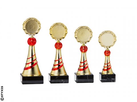 Pokal "Mare" - 4 Größen - Gold/Rot oder Silber/Blau