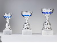 Pokal "Alegra" - 3 Größen - Silber/Blau