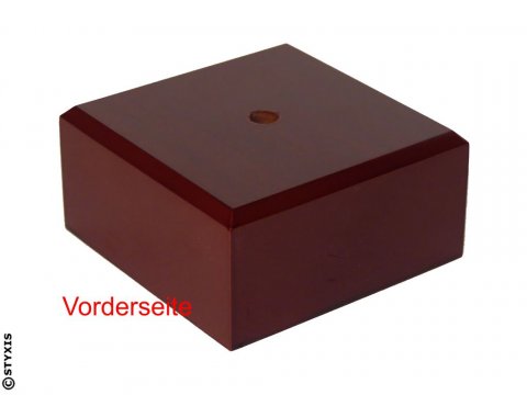 Sockel "Mahagoni" Quadratisch mit Mittelbohrung  80x80x40mm