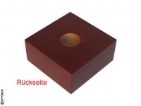 Sockel "Mahagoni" Quadratisch mit Mittelbohrung  80x80x40mm